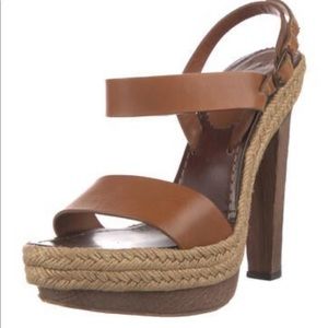 Authenticated Christian Louboutin brown leather sandals
